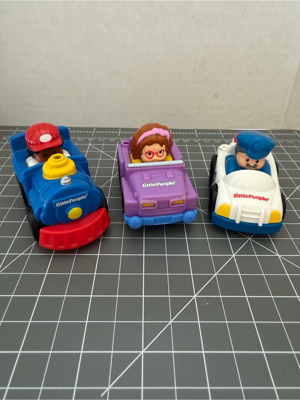 Fisher-Price Little People wheelies  3-Vehicle Set in Blue, Purple & White
